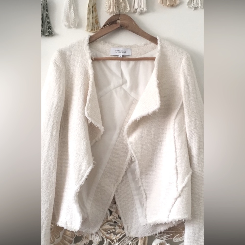Derek Lam 10 Crosby Open Front Tweed Jacket.